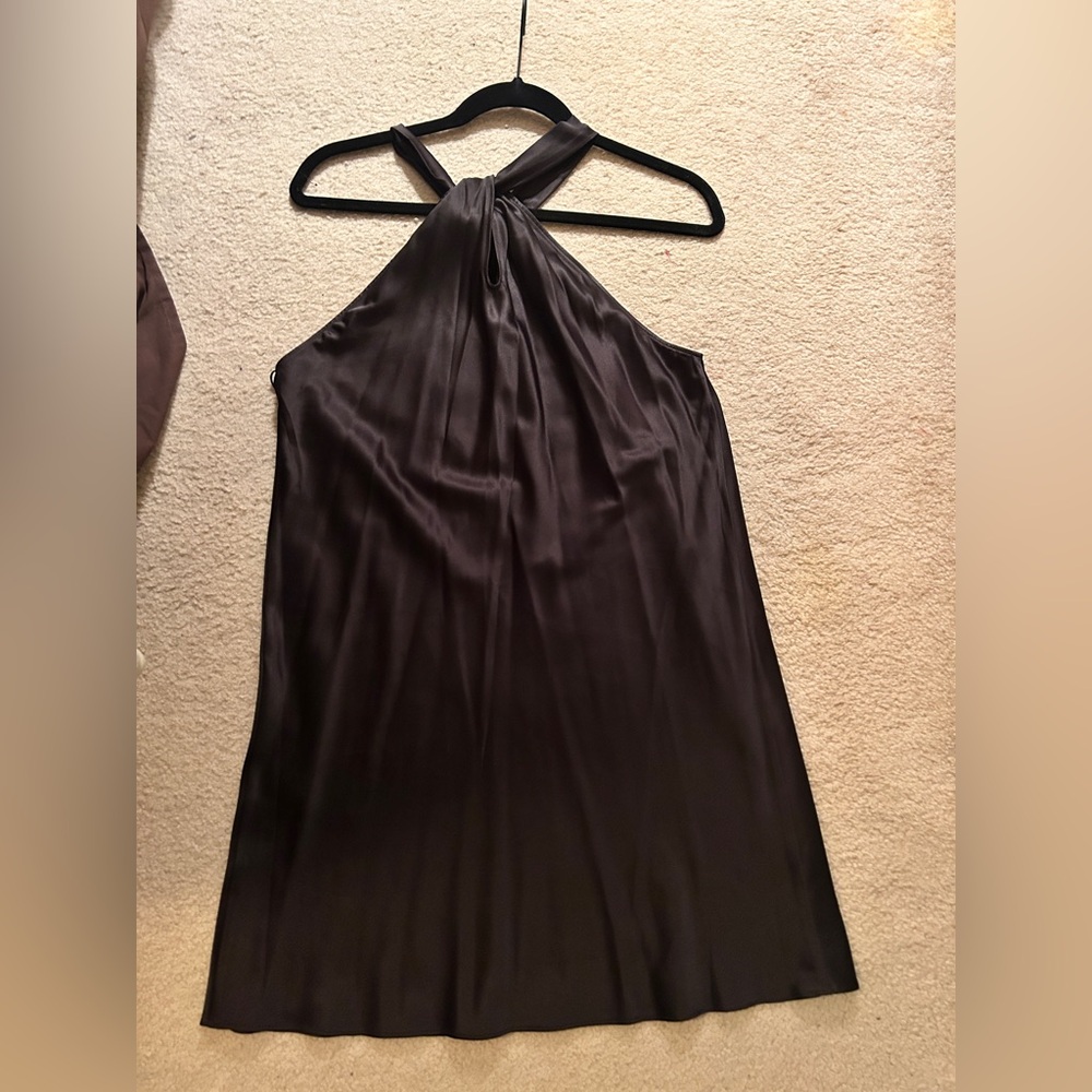 Aqua Satin Sleek Black Dress